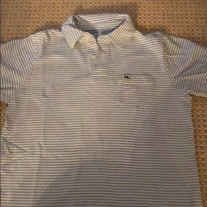 Boys light blue stripe polo